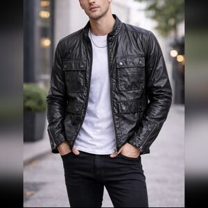 John Varvatos Coated Canvas field jacket